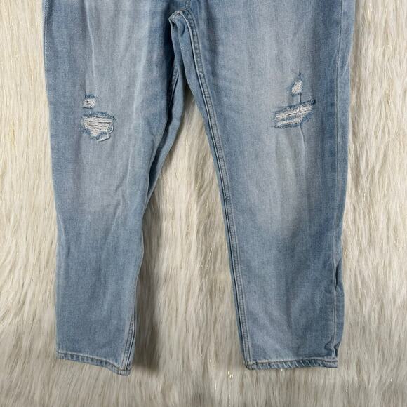 Old Navy Girls High Rise Slouchy Straight Jeans Distressed 100% Cotton Light 12 - Picture 3 of 10